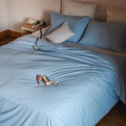 Housse de couette en percale de coton - Bleuet
