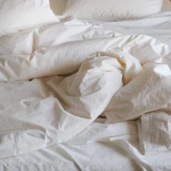 Housse de couette en percale de coton - Blanc Craie