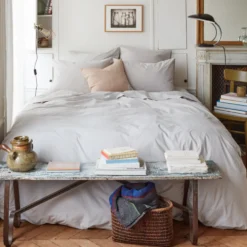 Housse de couette en percale de coton - Gris Pavot