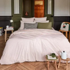 Housse de couette en percale de coton - Rose des Sables