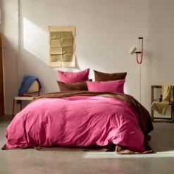 Housse de couette en percale de coton - Rose Club
