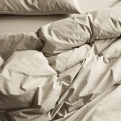 Housse de couette en percale de coton - Beige Dune