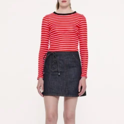 La Fetiche - T-shirt rayé Jackie - Rouge et Rose