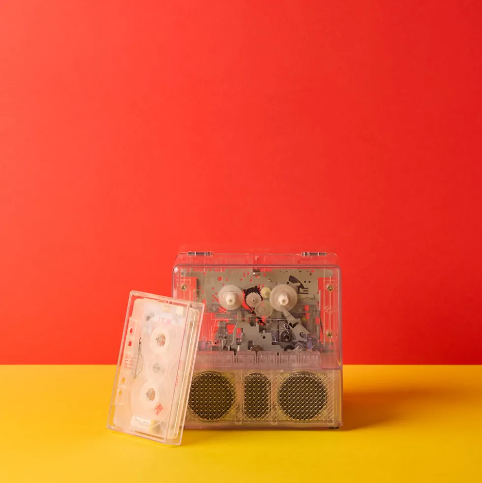 Lecteur cassette et enceinte - Bluetooth 5.0 - Transparent