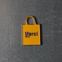 Magnet en métal Merci - Tote bag Jaune