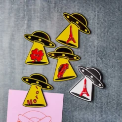 Magnet en métal Merci UFO - Fiat 500