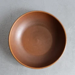 Merci - Assiette creuse en grès - Cannelle