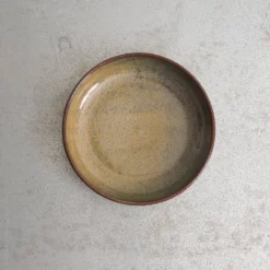 Merci - Assiette creuse en grès Jaspe - Vert