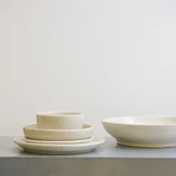 Merci - Assiette plate en grès - Blanc