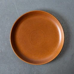 Merci - Assiette plate en grès - Cannelle
