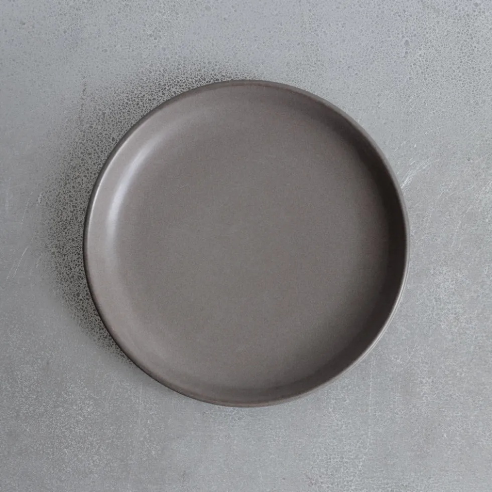 Merci - Assiette plate en grès - Gris Ardoise