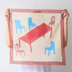 Merci - Bandana Ars Vivendi Virtus Est - Rouge, Bleu et Beige