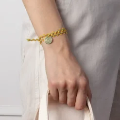 Merci - Bracelet médaille Jardin - Fleur Jaune