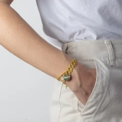 Merci - Bracelet médaille Jardin - Fleur Jaune