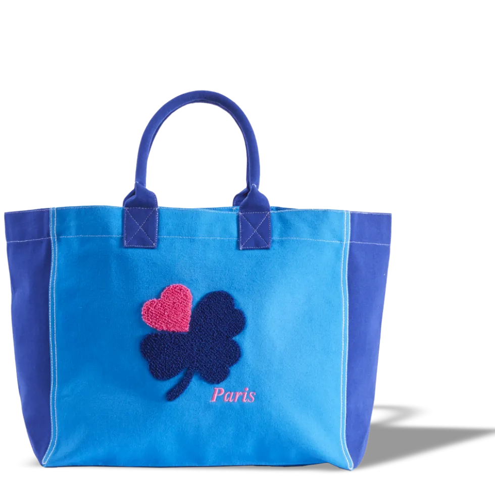 Merci - Cabas Tréfle Bouclette - Bleu