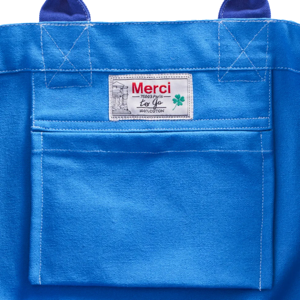 Merci - Cabas Tréfle Bouclette - Bleu