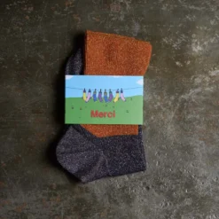 Merci - Chaussettes Ludo - Orange & Marine