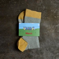Merci - Chaussettes Lulu - Ciel & Jaune