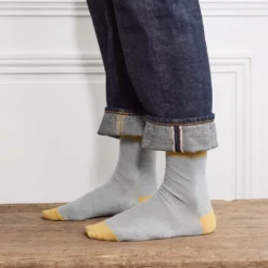 Merci - Chaussettes Lulu - Ciel & Jaune