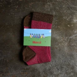 Merci - Chaussettes Lulu - Rose & Marron