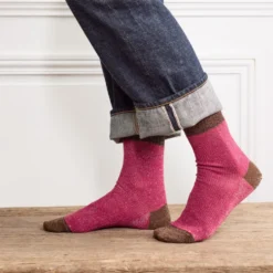Merci - Chaussettes Lulu - Rose & Marron