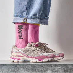 Merci - Chaussettes Scrappy - Rose Jaune