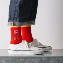 Merci - Chaussettes Scrappy - Rouge & Jaune