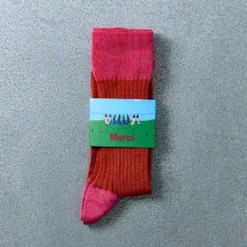 Merci - Chaussettes Theodora - Rouge Rose