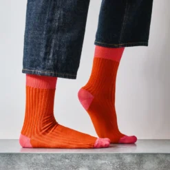 Merci - Chaussettes Theodora - Rouge Rose