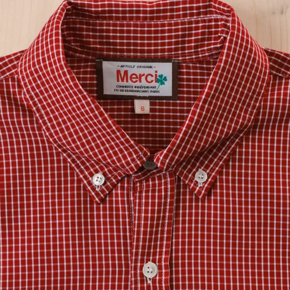 Merci - Chemise Basile - Carreaux Rouge