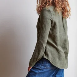 Merci - Chemise en gaze de coton - Kaki