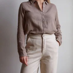 Merci - Chemise en gaze de coton - Beige