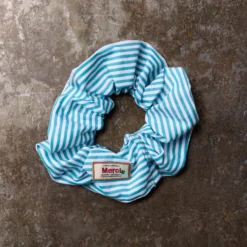Merci - Chouchou Scrunchie - Rayures Turquoise