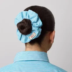 Merci - Chouchou Scrunchie - Rayures Turquoise
