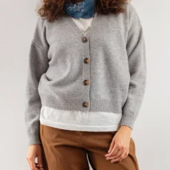 Merci - Gilet Luce en Laine - Gris Clair