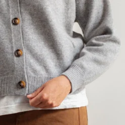 Merci - Gilet Luce en Laine - Gris Clair