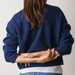 Merci - Gilet Lucia en Laine - Bleu foncé