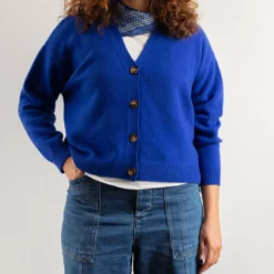 Merci - Gilet Lucia en Laine - Bleu