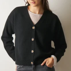 Merci - Gilet Lucia en Laine - Noir
