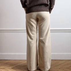 Merci - Pantalon en velours Dalida - Crème