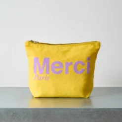 Merci - Pochette en coton - Banane & Lila