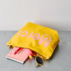 Merci - Pochette en coton - Ochre & Rose