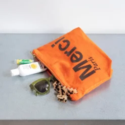 Merci - Pochette en coton - Orange & Marron