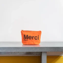 Merci - Pochette en coton - Orange & Marron