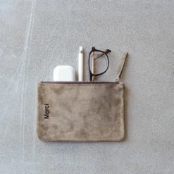 Merci - Pochette en daim - Truffle