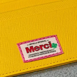 Merci - Porte Carte Plat - Jaune
