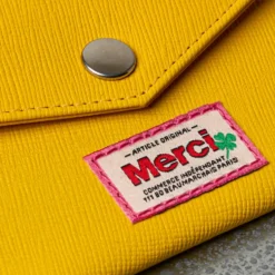 Merci - Porte Carte à Rabat - Jaune