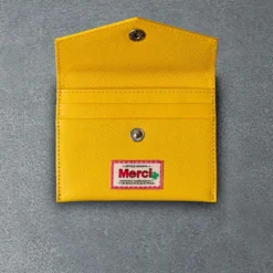 Merci - Porte Carte à Rabat - Jaune