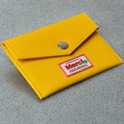 Merci - Porte Carte à Rabat - Jaune