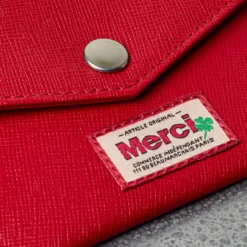 Merci - Porte Carte à Rabat - Rouge